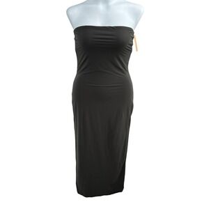 SKIMS Fits Everybody Tube Dress Onyx Black Strapless Maxi Bodycon 2X NWT Plus